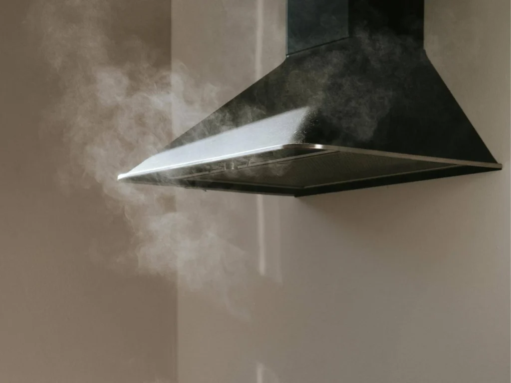 a range hood, also known as a kitchen hood, exhaust hood, or vent hood