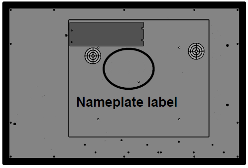 general diagram indicating the location for an appliance's nameplate label
