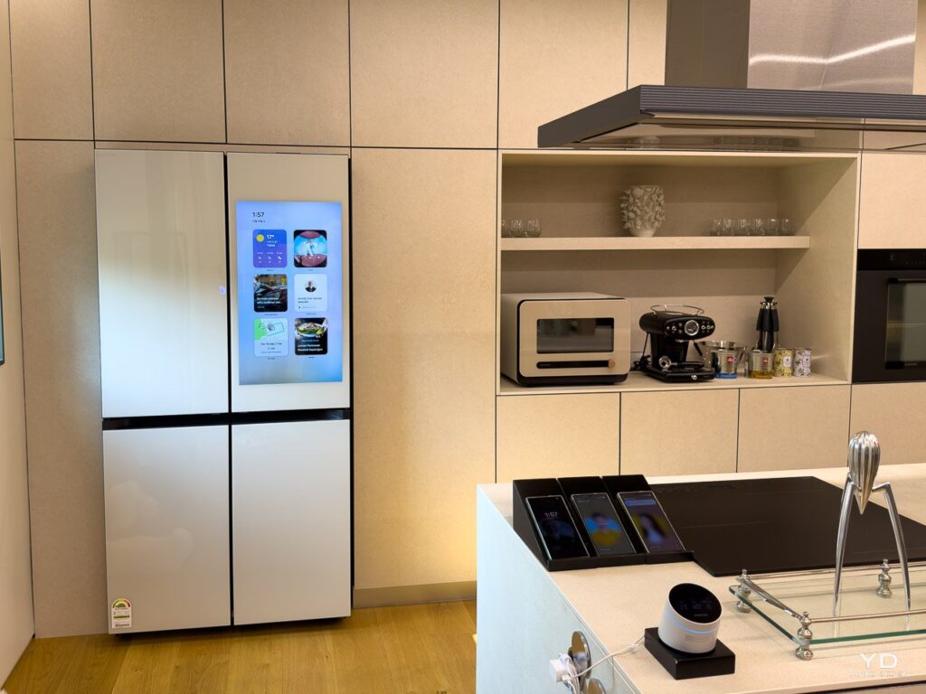a Samsung Bespoke 4-Door Flex Refrigerator with AI Family Hub