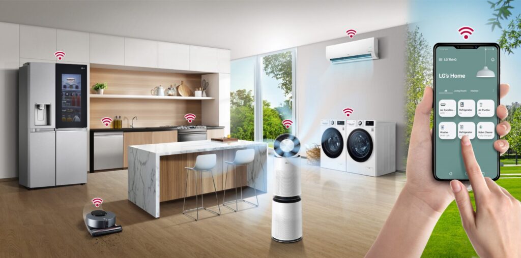 a smart home ecosystem powered by LG ThinQ technology