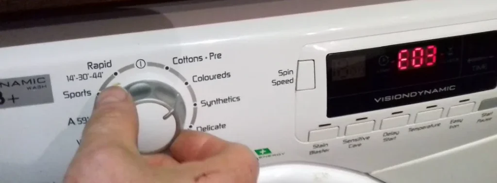 washing machine is displaying an E03 error code