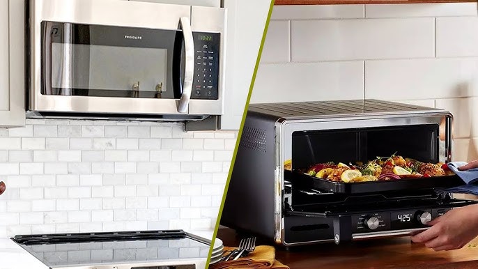 An over-the-range microwave and a countertop convection oven. 