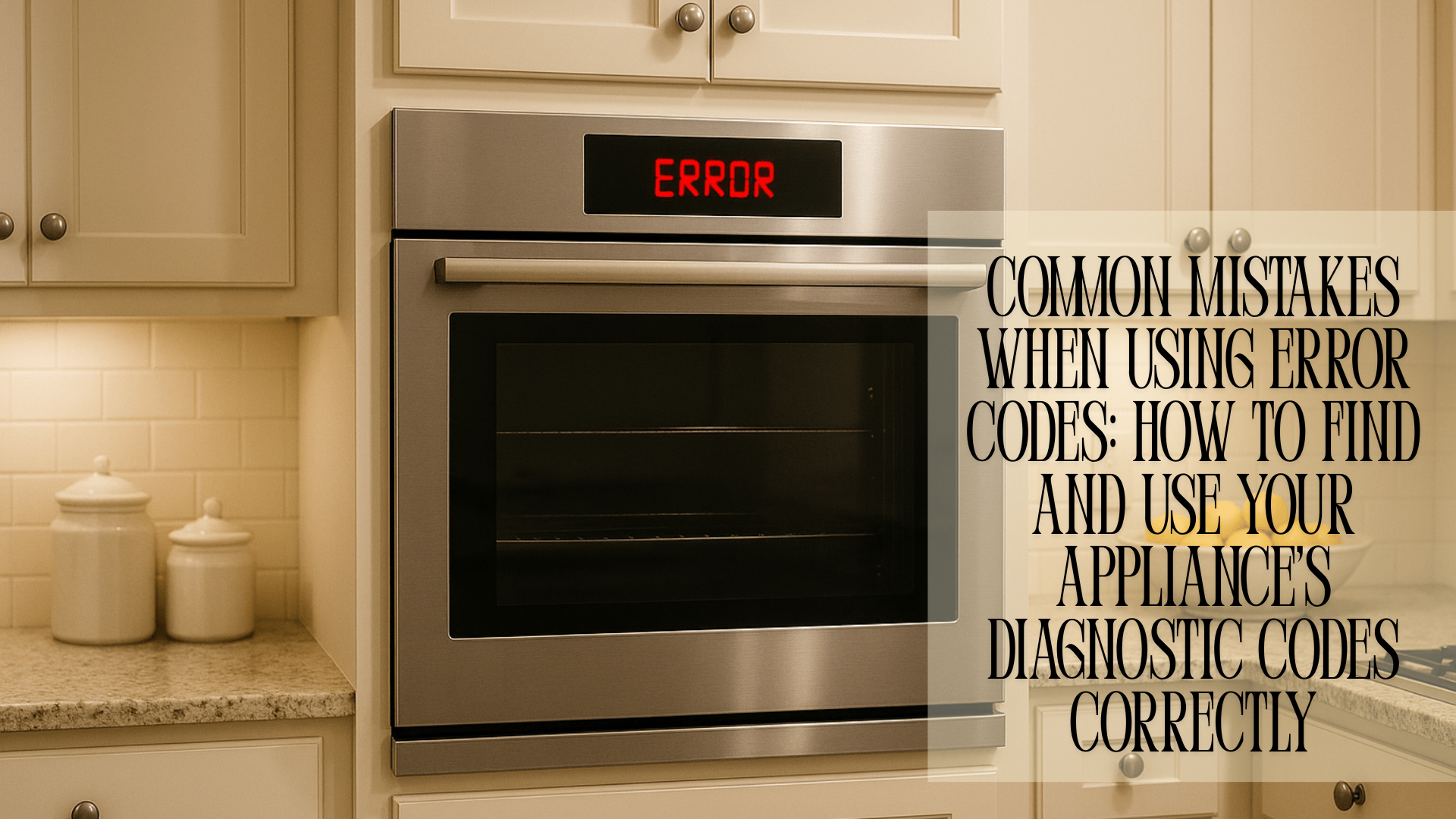 Appliance Error Codes Common Mistakes When Using Error Codes: How to Find and Use Your Appliance’s Diagnostic Codes Correctly