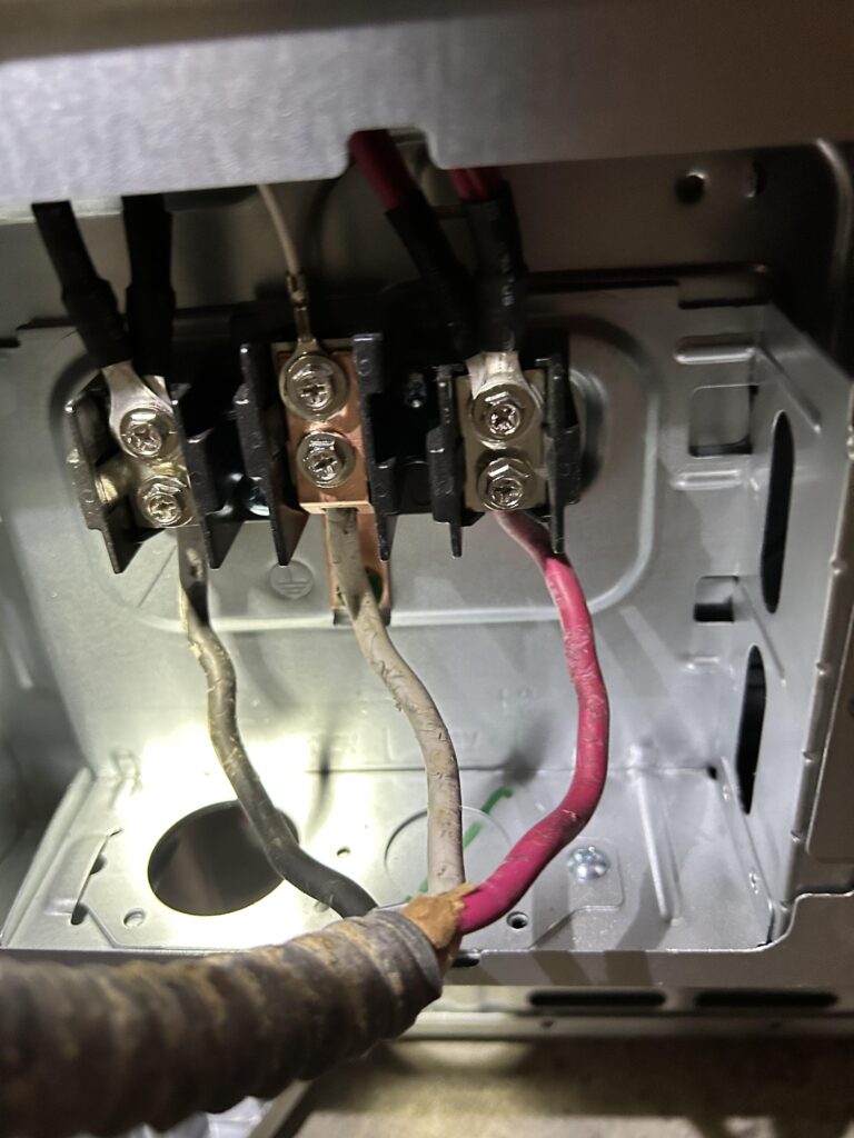 the terminal block for an electrical appliance connection