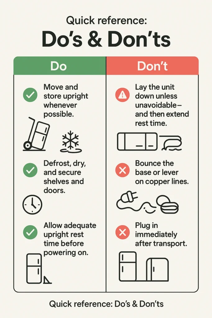 Quick reference Do’s & Don’ts