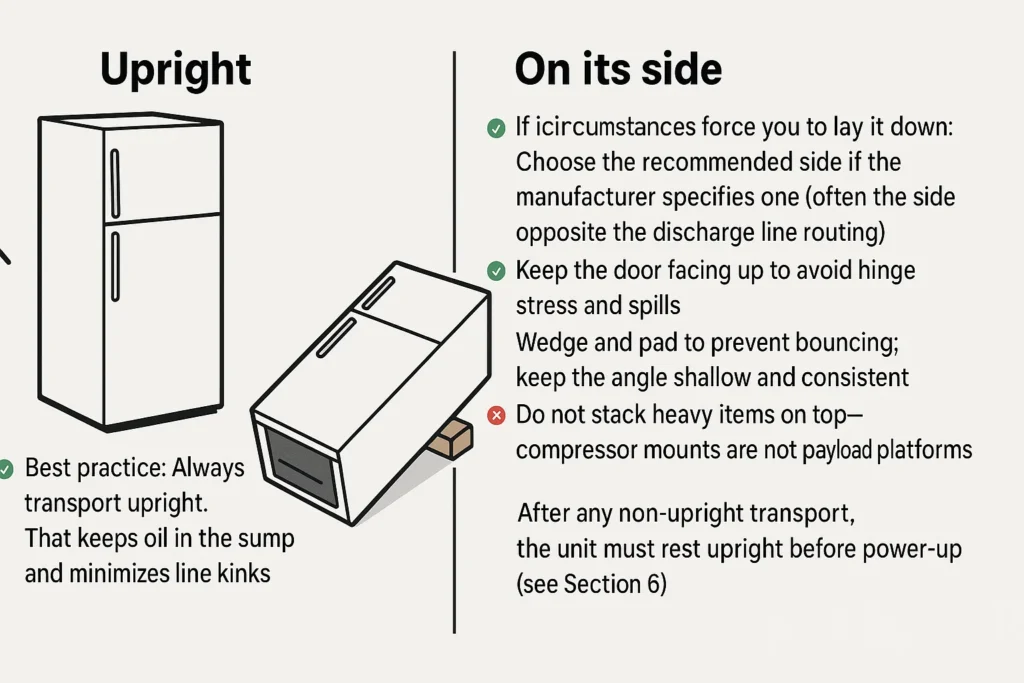 Upright vs. on its side